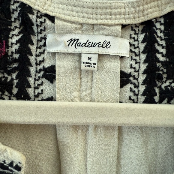 Madewell Cream Dress with Black and Multicolor Embroidery - Picture 7 of 8